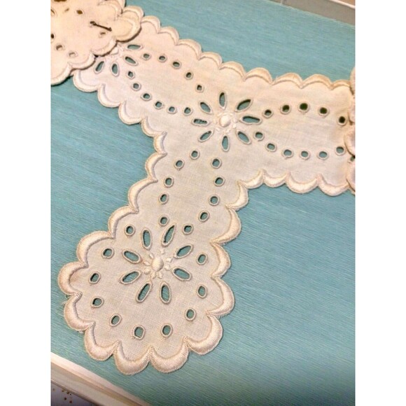 Victorian Antique White Eyelet Collar, 1800s Vintage - Picture 2 of 2